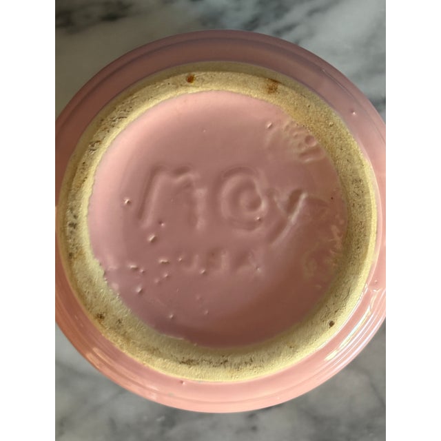 Art Deco Vintage 1940s McCoy Pottery Pink Vase, Flared Art Deco Shape For Sale - Image 3 of 4