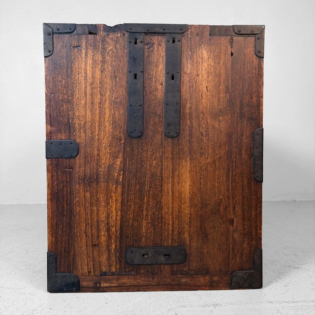 Brown Antique Japanese Tansu Chest of Drawers, 1890s For Sale - Image 8 of 12