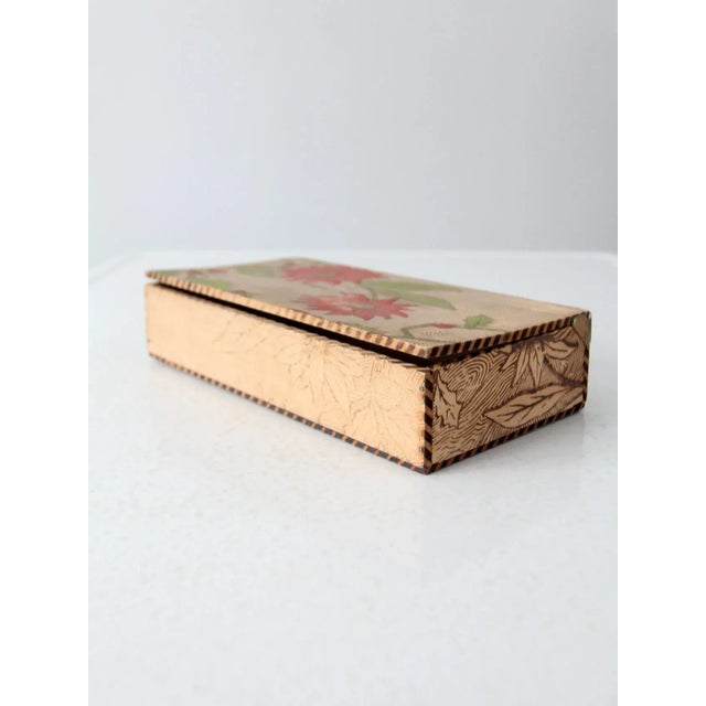 Victorian Antique Victorian Pyrography Box For Sale - Image 3 of 11