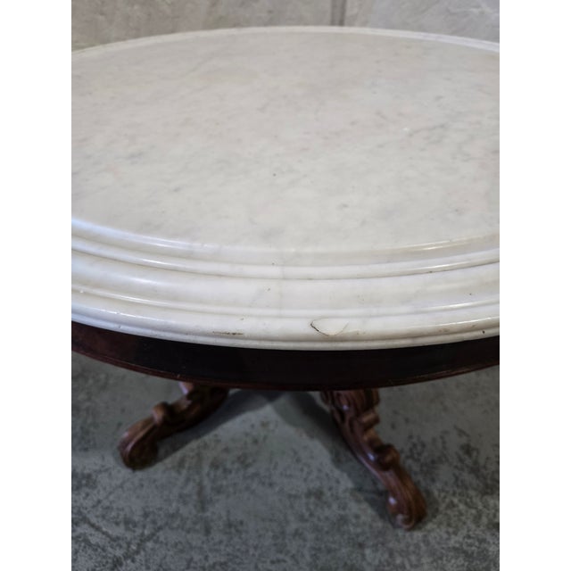 Brown Late 19th Century Rococo Revival Marble-Top Center Table For Sale - Image 8 of 14