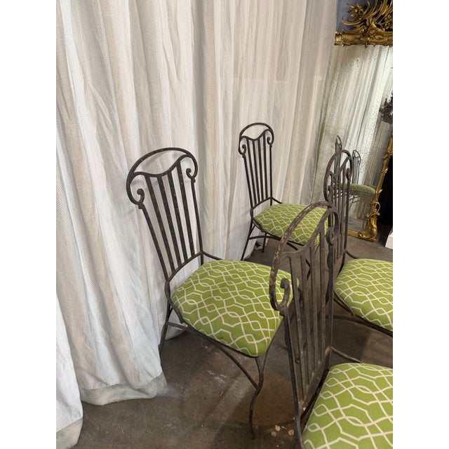 Metal Prou Style Wrought Iron Chair Set/6 For Sale - Image 7 of 12