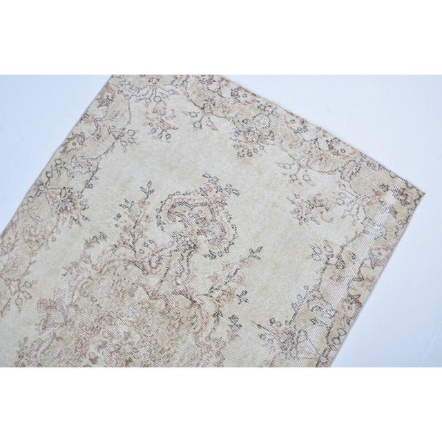 Textile Floor Antique Beige Carpet For Sale - Image 7 of 11
