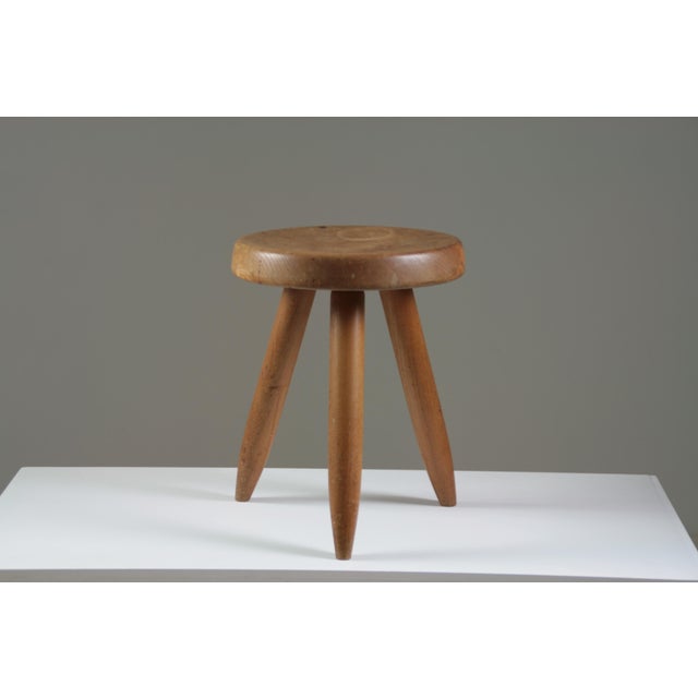 High Ash Stool Berger Model attributed to Charlotte Perriand, France, 1950s For Sale - Image 14 of 18