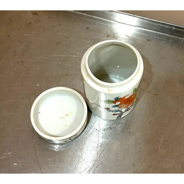1960s Asian Ceramic Cylindrical Box For Sale - Image 5 of 5