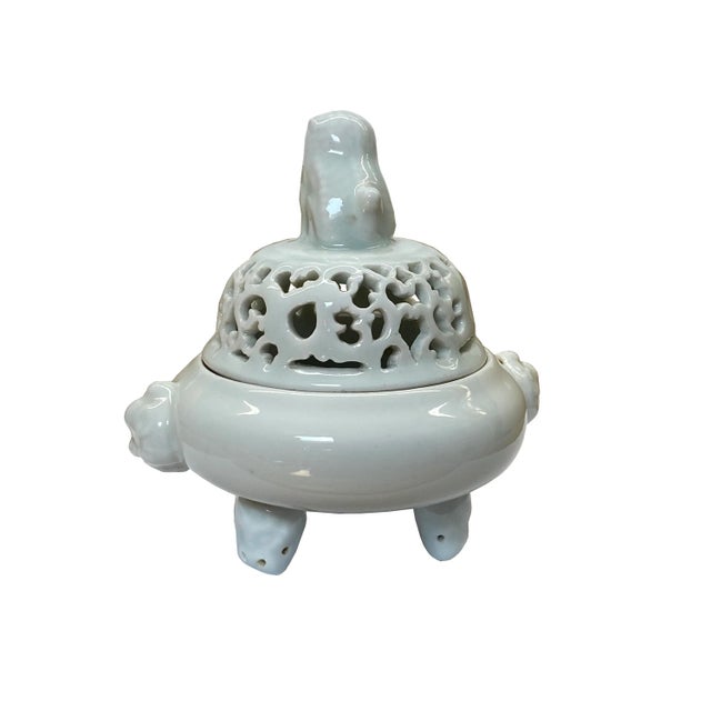 Chinese Ru Ware Light Celadon Porcelain Ding Incense Burner Display For Sale In San Francisco - Image 6 of 6