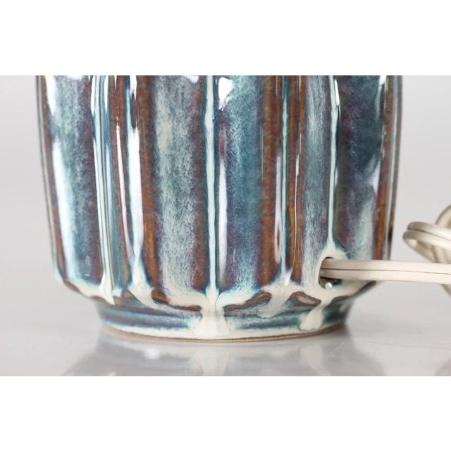 Danish Sculptural Ceramic Table Lamp in Aqua Green by Einar Johansen for Søholm, 1960s For Sale - Image 6 of 13