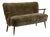 Danish Upholstered Sofa Green Olive Denmark 1940s For Sale
