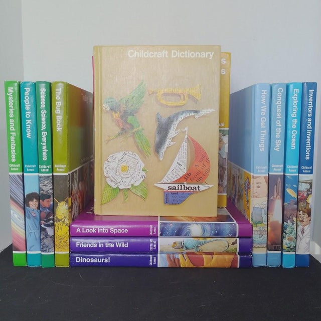 Illustration Vintage 1980s - 1990s Childcraft Topical Annuals Illustrated Children's Reference Books Plus Dictionary Set of 14 For Sale - Image 3 of 9