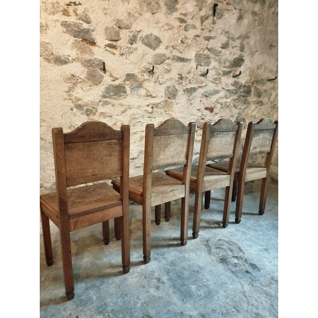 Early Art Deco Walnut Dining Chairs with Geometric Inlay, 1930, Set of 4 For Sale - Image 12 of 15