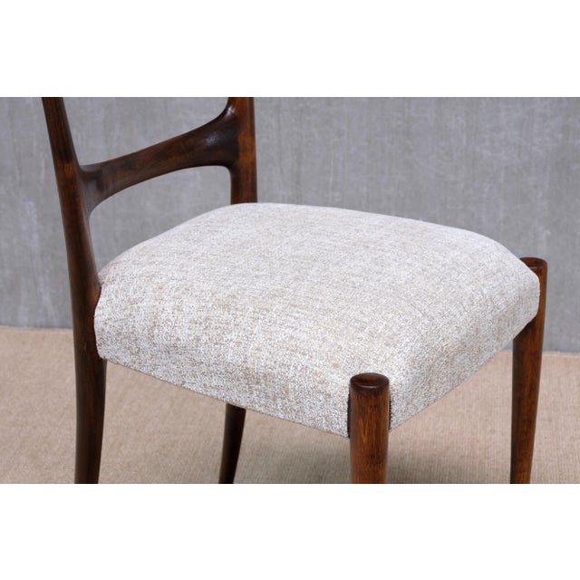 Mahogany and Chenille Dining Chairs by Paolo Buffa, Italy, 1940s, Set of 8 For Sale - Image 13 of 17