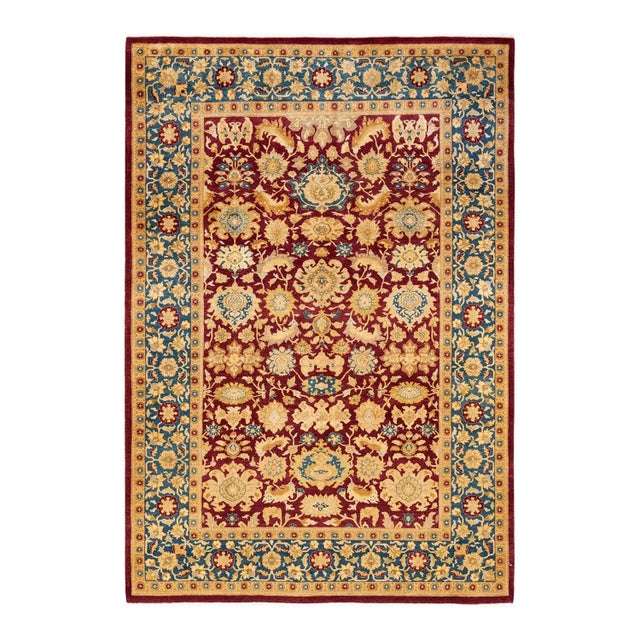 Red Mogul, One-of-a-Kind Handmade Area Rug in Red, 6' 2" x 8' 10" For Sale - Image 8 of 8