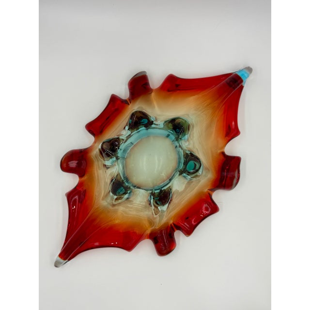 1960s Mid-Century Italian Murano Sommerso Art Glass Splash Bowl Centerpiece For Sale In Dallas - Image 6 of 11
