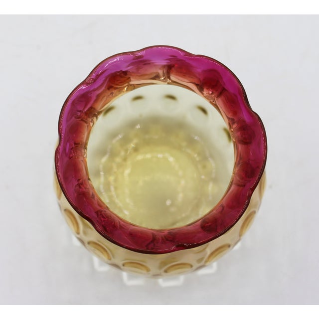 American Circa 1890 American Small Amberina Glass Rose Bowl by New England Glass Co. For Sale - Image 3 of 6