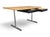 Brown Vintage Mid-Century Modern Oak Writing Desk With Black Drawers & Chrome Base For Sale - Image 8 of 15