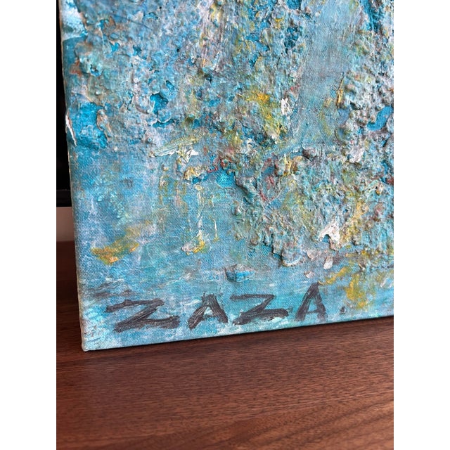 Girl With Blue Balloon 2005 Large Statement Piece Oil Painting by Zaza Khabuliani, Original, Signed For Sale - Image 9 of 12