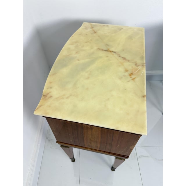 Metal Mid-Century Nightstands with Marble Tops and Brass Details, 1950s, Set of 2 For Sale - Image 7 of 18