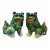 Grandmillennial 12” Mid-Century Japanese Shishi Foo Dogs in Vivid Sancai Glaze - Pair For Sale