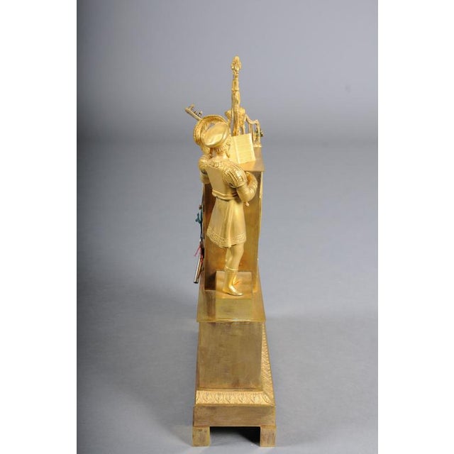 Empire Gilt Bronze Mantel Clock, Pairs, France, 1850 For Sale - Image 4 of 18