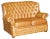 Small Wide Tan Leather Tufted Chesterfield Sofa with High Back For Sale