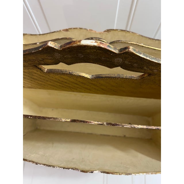1960s Vintage Italian Golden Florentine Magazine Rack For Sale - Image 5 of 12
