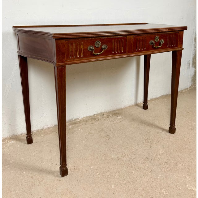 Spanish Console Table with Two Drawers, 1980s For Sale - Image 6 of 11