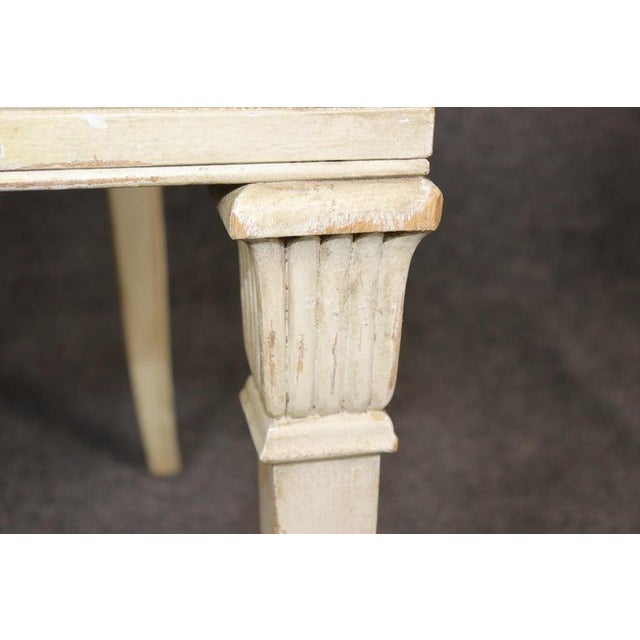 Rare Set of 6 Directoire Dining Chairs With Elaborate Carved Backs For Sale - Image 9 of 17
