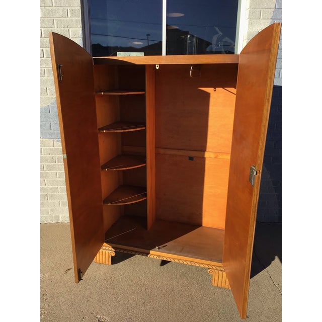 Brown Vintage Circa 1930's Deco Wardrobe For Sale - Image 8 of 12