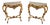 Vintage French Console Tables in Gilt Wood with Marble Tops, 1950, Set of 2 For Sale