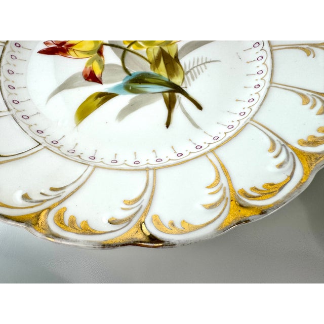 A detailed set of twelve antique German porcelain plates, from the Altwasser region and created in the manner of Carl...