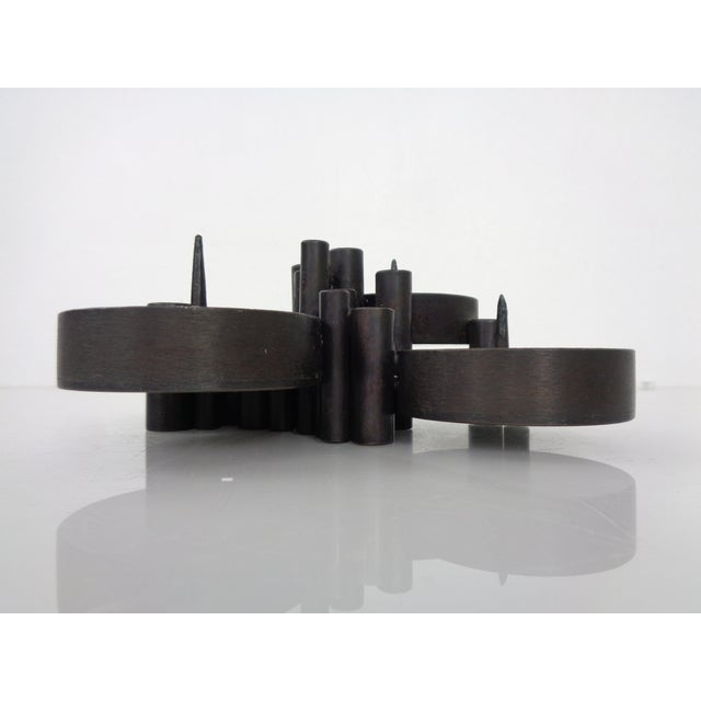 Black Brutalist Bronze Candleholder by Manfred Bergmeister for Ebersberg, Germany, 1960s For Sale - Image 8 of 18