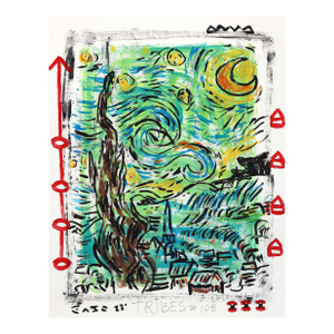 Twist on Starry - Original Pop Street Art Acrylic Painting on Newspaper by Gary John
