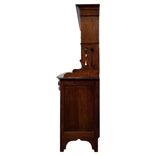 20th Century Arts and Crafts English Oak Sideboard, 1890s For Sale - Image 11 of 14
