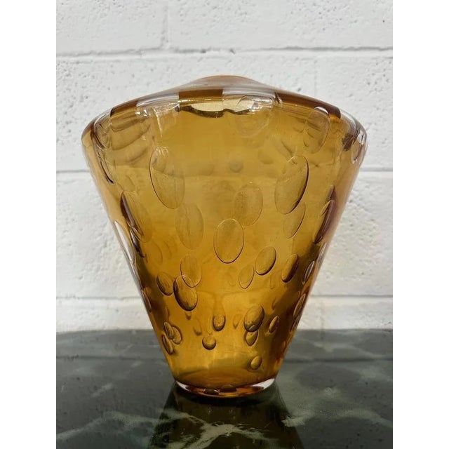 Amber Murano Glass Vase, 2002 For Sale - Image 3 of 8