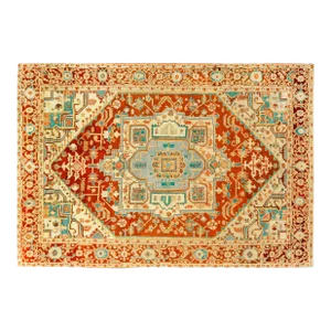 Antique Persian Serapi Oriental Carpet, in Room Size, with Central Medallion