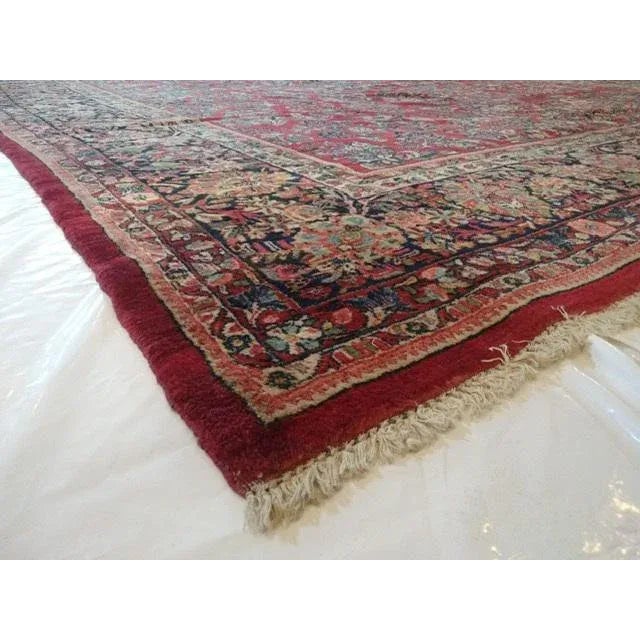 Textile 1940's Vintage Persian Sarouk Palace Rug, 12'2" X 20'4" For Sale - Image 7 of 8
