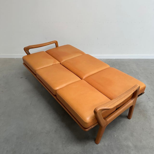 Danish Cognac Leather Sofa by Juul Kristensen For Sale - Image 12 of 14