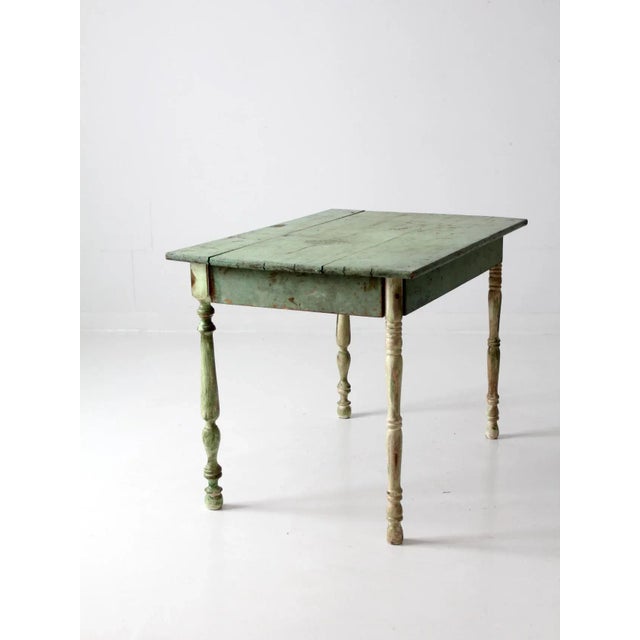 Early 20th Century Antique Painted Wood Farmhouse Table For Sale - Image 5 of 13