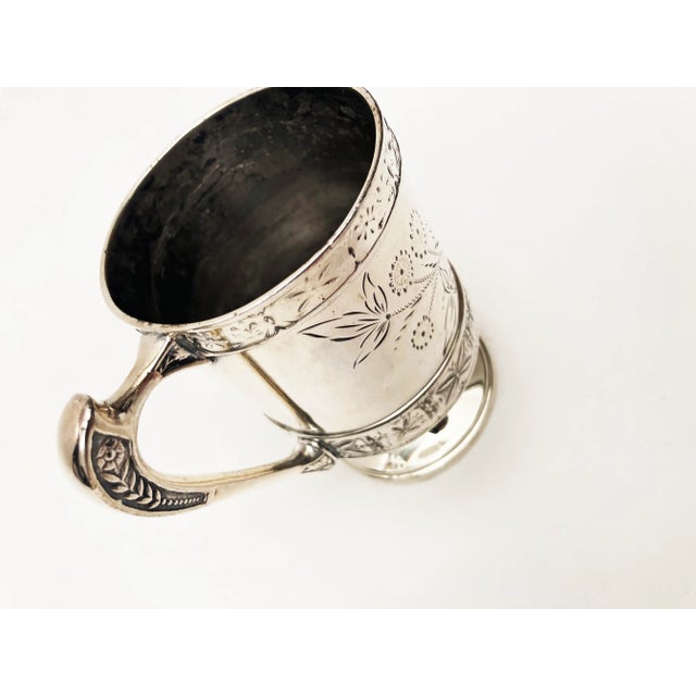 Late 19th Century Pelton Brothers & Co. Silver Plate Cup With Floral Motif For Sale - Image 10 of 12
