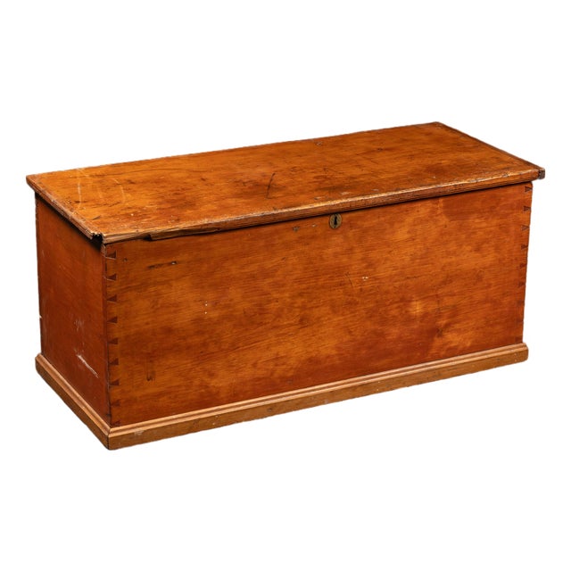 19th Century Dovetailed Pine Blanket Chest With Interior Till For Sale