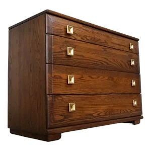 1940’s Art Deco Solid Oak Dresser by Mengel