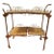Vintage Cesare Lacca Style Rolling and Folding 2-Tier 4-Tray Bar Cart / Tea Cart For Sale