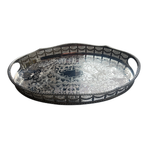 Sheffield Silver Plate Reticulated Gallery Tray