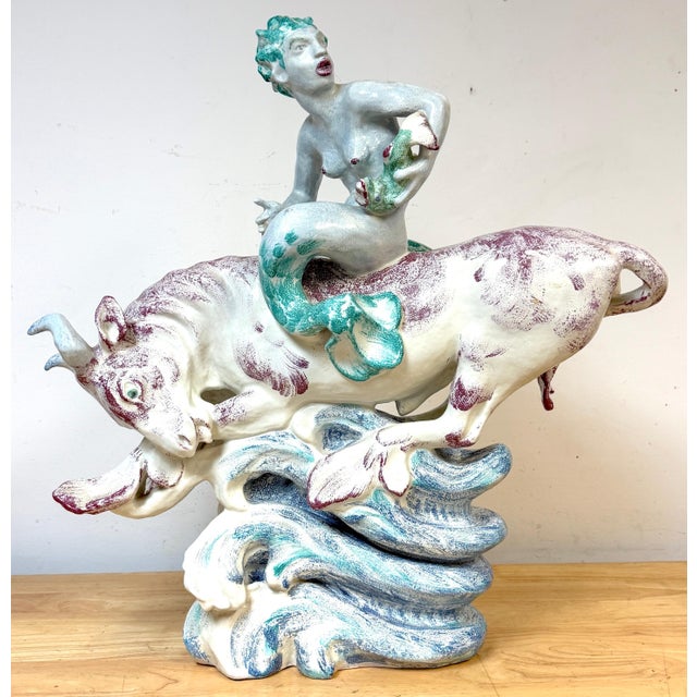 Jean René Gauguin, “Havtyren” Monumental Glazed Faience Sea Bull Sculpture for Bing & Grøndahl, Denmark, circa 1930 A...