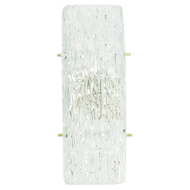 Ice Glass Wall Lamp from Kalmar, 1960s For Sale