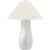 Chapman & Myers by Visual Comfort Signature Cabazon 30" Table Lamp in Glossy White Crackle with Linen Shade For Sale