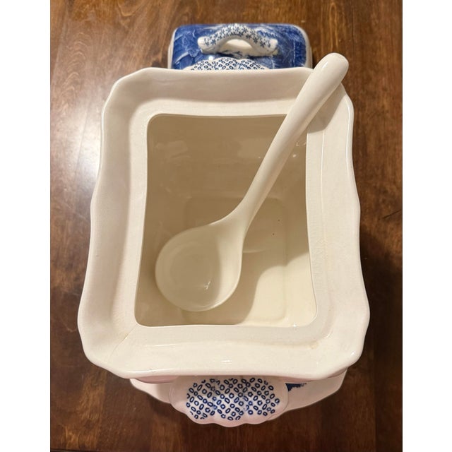 Mid 20th Century Trimont Ware Blue and White Castle Transfer Tureen Set - 3pcs For Sale - Image 5 of 12