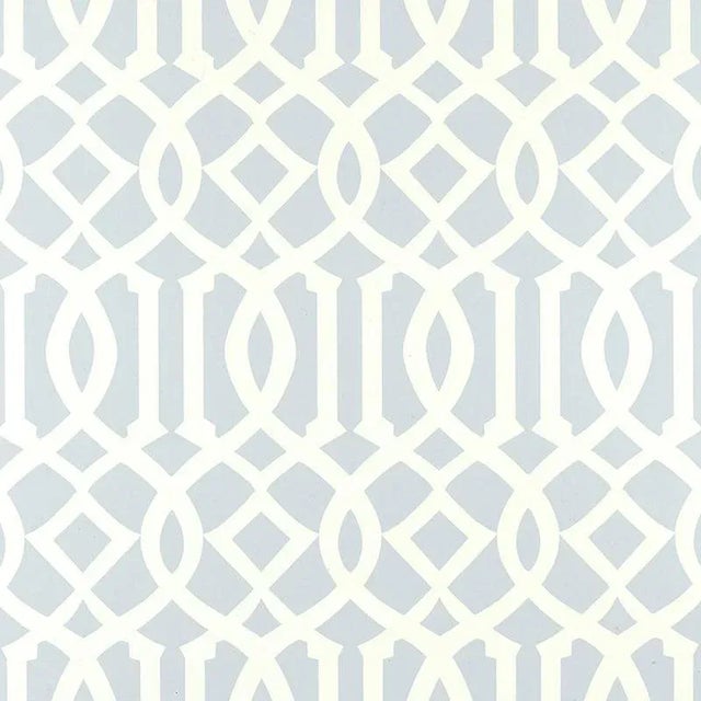 Schumacher Schumacher Imperial Trellis Wallpaper in Soft Aqua Blue - 2-Roll Set (9 Yards) For Sale - Image 4 of 4