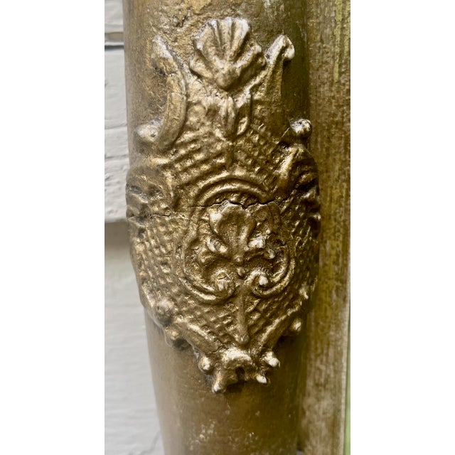 19th Century Sheraton Trumeau Mirror With Reverse Painted Lake Scene Gilt Half Balusters For Sale - Image 4 of 8
