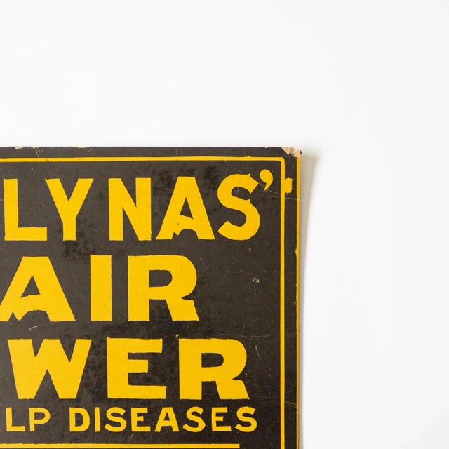 Dr. Lynas Hair Grower Toilet Cream | Antique Quack Medicine Sign For Sale - Image 4 of 11