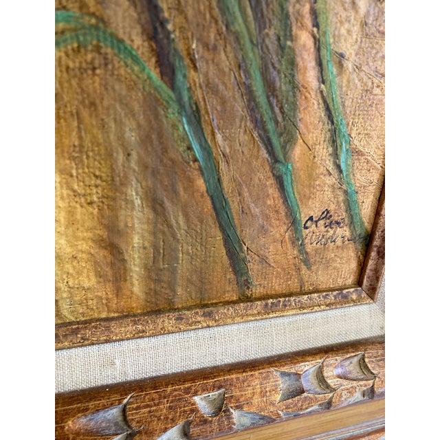 Mid 20th Century Original Sunflowers Oil Painting, Framed and Signed by Artist For Sale - Image 4 of 10